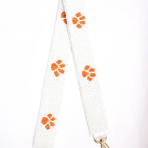Blanco naranja Color y diseño semilla con cuentas bordadas a mano Correas de guitarra con cuentas con diseño de monedero de estrella y hecho a mano - Product Image 1