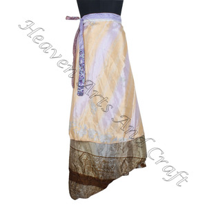 Nouvelles jupes Vintage Art soie réversible magique soie réversible soie magique 38 pouces longue jupe portefeuille licou Tube indien Hippie Hawaii - Product Image 1