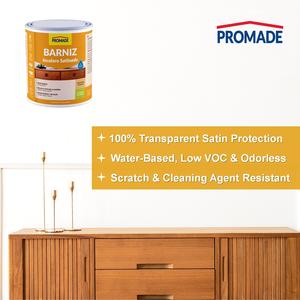 Vernice per Interni a Base d'Acqua, Finitura Satinata, Trasparente, Inodore, Resistente ai Graffi, 750 ml - Product Image 5