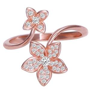 Forma redonda VVS1 Lab Grown Diamond Compromiso y anillo de bodas Chapado en oro rosa 14K Joyería fina para certificado - Product Image 1