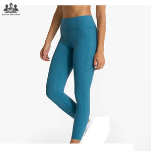 Leggings de Yoga de Cintura Media, Color Sólido, Ecológicos, Cintura Elástica, Tejido de Punto, Control de Abdomen, Talla Grande, Ropa Casual para Mujer - Product Image 2