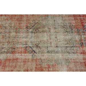 3.1x8.8 ft <b>Runner</b> Turkish Vintage Rug, <b>Red</b> Striped Wool Rug - Product Image 5