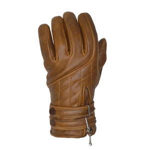 Guantes acolchados de cuero genuino Cafe Racer para hombre, forro polar de cuero marrón encerado, técnicas impresas transpirables, carreras de automóviles - Product Image 3