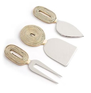 Ensemble de fromages 3 pièces de haute qualité avec poignée unique Design couteau en acier inoxydable outils à fromage pour une utilisation en cuisine dans un restaurant de fête - Product Image 4