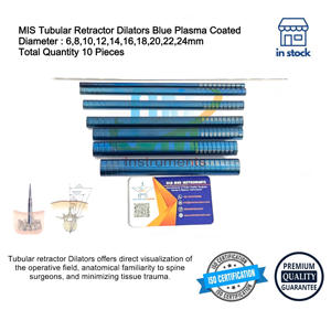 Retractores tubulares, juego de llaves y dilatadores Neupsy, 39 piezas para instrumentos de cirugía de columna, juego con revestimiento Azul | Instrumentos OLDMED - Product Image 6