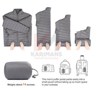 Veste matelassée compressible pour hommes manteau gonflé isolé voyage randonnée fournisseur en vrac couleurs OEM marque personnalisée vente en ligne - Product Image 2