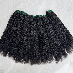 Pixie Curly Virgin Vietnamese Human Hair Bundles Natural Black Short Tight Curls Double Weft Full Ends Extensions <b>Sew</b> Wig Making - Product Image 5