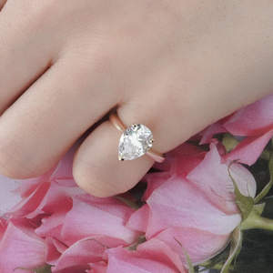 VVS Moissanite Diamant Moissanite Anneaux Or 18K 925 Sterling Silver Bague de Fiançailles Mariage Fine Poire Cut Bijoux pour Femmes - Product Image 1