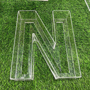 BOYANG Lettres <span class=keywords><strong>en</strong></span> acrylique transparent de haute qualité de 3 mm, taille et couleur personnalisables, pliage à chaud, lettres creuses gravées, publicité, centre commercial, bureau - Product Image 1
