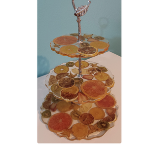 Celebración de fiesta de cumpleaños Soporte de plato de pastel de resina de madera clásico Diseñador moderno Soporte de pastel de 3 niveles de madera - Product Image 5