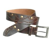 Ceinture en cuir véritable décorative à petites perles colorées, fournisseur de ceintures en cuir personnalisées