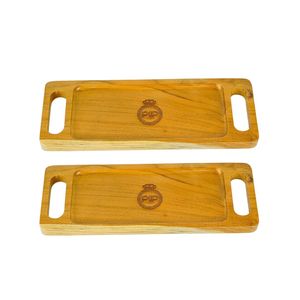 Plateau de service en bois élégant et fonctionnel de qualité supérieure avec poignées pour affichage de mariage dans la salle à manger cuisine salon table basse - Product Image 1