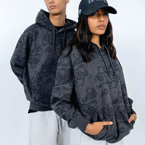 2023 Custom Cut Edge <b>Cropped</b> Hoodie <b>Men</b> <b>Tops</b> Pullover Punk Print Hip Hop High No String Street Distressed Raw Hem Hoodie - Product Image 2