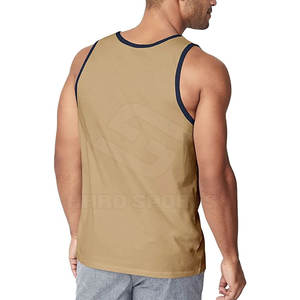 Camiseta sin mangas transpirable de secado rápido sin mangas con cuello redondo de Color liso para hombre - Product Image 3