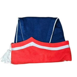 Gorro de Fiesta Azul y Rojo con Borla Blanca, Accesorio de Invierno Unisex para Adultos - Product Image 4