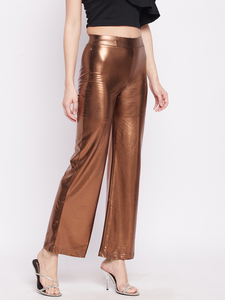 Pantalones de Mujer Hechos a Medida, Estilo Urbano, Corte Recto, de Cuero Sintético Elástico, Ecológicos e Impermeables - Product Image 4