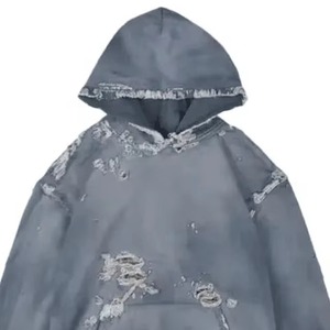 Envío rápido, Sudadera con capucha de lavado ácido de gran tamaño para hombre, patrón 3D, logotipo bordado, Jersey desgastado transpirable de calle alta para invierno - Product Image 3