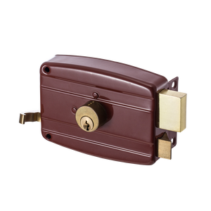 リムロック盗難防止ドアロック非電気真鍮シリンダー外ドアリムロックゲートドア用 - Product Image 2