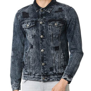 แจ็คเก็ตยีนส์ผ้าแคนวาสสำหรับผู้ชาย ดีไซน์ล่าสุด ราคาสมเหตุสมผล บริการ OEM พร้อมโลโก้ด้านหน้า - Product Image 1