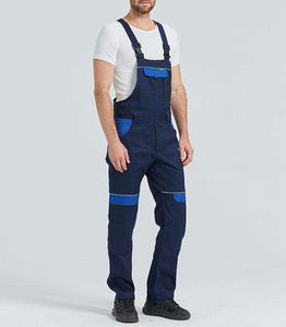 Salopette noire pour hommes Salopette de travail en denim utilitaire européen à la mode extensible Salopette pour hommes Slim Ripped Bib Working Denim Salopette pour hommes - Product Image 5