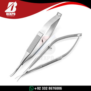 Tijeras Vannas Premium de Acero Inoxidable, Rectas y Curvas, Reutilizables, para Oftalmología, Neurocirugía, Estética, Microcirugía, Herramienta Quirúrgica - Product Image 5