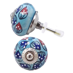 Perillas de cerámica turquesa, herrajes de níquel para cocina, dormitorio, almacén exterior y Hotel para armarios, tocadores, tiradores de cajón CK 588 - Product Image 2