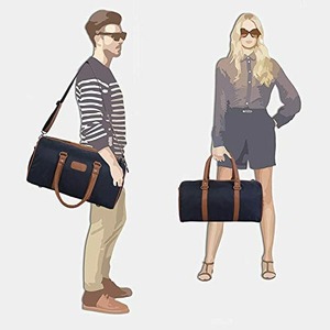 กระเป๋าผ้าใบใส่ของเดินทางแฟชั่นมีซิปสายรัดหนังพับได้กันน้ำได้สำหรับยิมกีฬาขนาดใหญ่สำหรับใส่ค้างคืนใช้ได้ทั้งชายและหญิง - Product Image 4