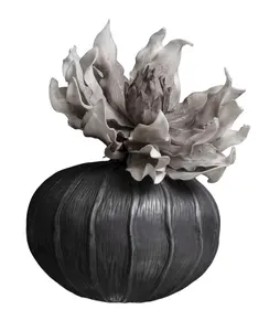 Aluminium Casting Flower Vase Antique Pumpkin Design Black Matt Home Wedding Decoration Metal Aluminium Vase From Home I