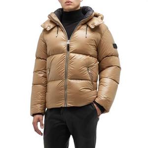 OEM Men's Hooded Bubble Long Sleeve Puffer <b>Jackets</b> Custom Side Zipper Pockets High Street Style <b>Waterproof</b> - Product Image 1