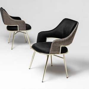 Modern Design Durable 6-Seater Rectangle <b>Dining</b> Table <b>Set</b> Stylish Metal <b>Chairs</b> Impala Wood Tabletop for Home Furniture Apartment - Product Image 6