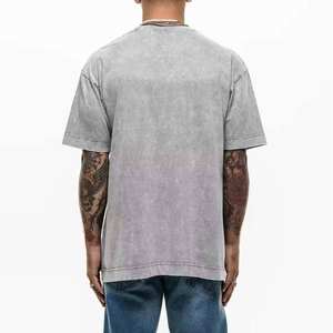 T-shirt vintage de haute qualité 100% coton délavé à l'acide 250 g/m² lourd pour hommes T-shirt décontracté personnalisé de rue surdimensionné - Product Image 2