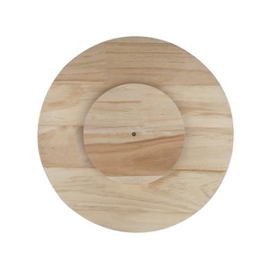 Bandeja Giratoria Redonda de Madera de Acacia con Asas, Bandeja para Servir, Bandeja Redonda para Servir la Cena - Product Image 3