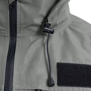 Veste Softshell pour homme pour le printemps et l'automne, manteau décontracté à capuche avec fermeture éclair contrastée, tissu imperméable, état neuf, enfants - Product Image 5