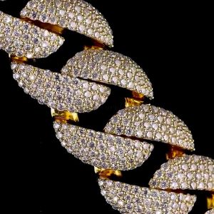 Collier chaîne cubaine glacée de luxe 40 carats VVS Moissanite Rhodium Orthodox Hip Hop Bijoux Finition or blanc pour cadeau fête - Product Image 4