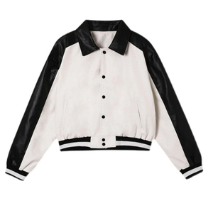 แจ็กเก็ตกันหนาวแขนยาวผ้าฝ้ายสำหรับผู้หญิงแจ็คเก็ตเบสบอลทีมตัวแทนมหาวิทยาลัย - Product Image 1
