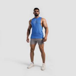 Camisetas sin mangas para hombre con efecto lifting en azul eléctrico - Product Image 3