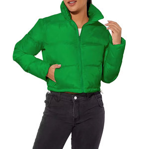 Chaqueta Corta Acolchada de Último Diseño para Mujer, Cuello Alto de Alta Calidad, Cierre de Cremallera Frontal, Manga Larga, Cortavientos - Product Image 5