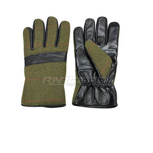 Gants d'hiver en cuir, laine tweed de luxe, sur mesure, doigts entiers, mode masculine, temps froid, OEM, approvisionnement en gros, gants d'extérieur en cuir - Product Image 3