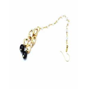 Ensemble de collier long plaqué or 18 carats avec strass et diamants, style vintage, pour fête, mariage ou cadeau, bijoux en perles mignons - Product Image 5