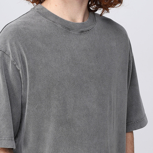 T-shirts pour hommes T-shirt d'été en coton T-shirt tendance surdimensionné Couleur unie T-shirt coupe régulière T-shirt à la mode pour hommes - Product Image 5