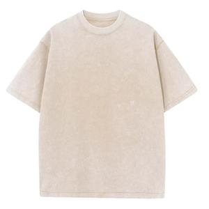 Heavyweight Vintage Wash 230G camisetas de algodón para hombres Casual Loose Fit Drop Shoulder Crew Neck Tee Stock ropa a granel - Product Image 3