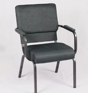 Silla de Iglesia Tapizada en Tela con Patas de Metal, Apilable, Asientos Comerciales para Teatro sin Brazos - Product Image 4