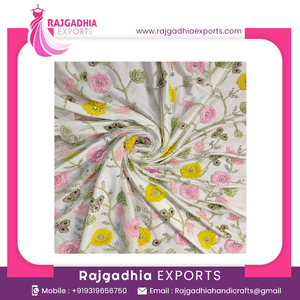 Nouveau concepteur fait à la main perlé tissu écologique Net Tricot non-tissé respirant brodé fête robes de mariée filles - Product Image 2