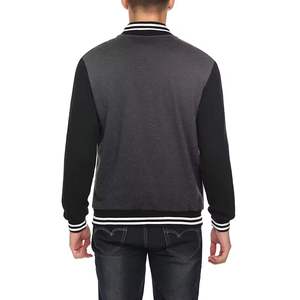 Diseña Tu Propia Chaqueta Universitaria Personalizada de Invierno con Cuello Alto y Logotipo Frontal, de Alta Calidad, Transpirable, de Algodón/Lana para Hombre - Product Image 2