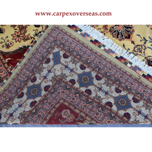 Tapis en laine turque fait à la main de haute qualité jaune Beige rouge Design floral taille personnalisée lavable et résistant aux taches - Product Image 6