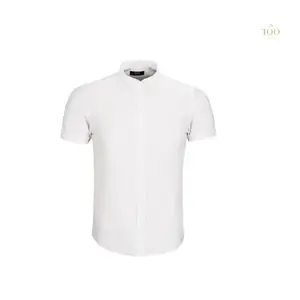 Top Best Digital printing Round Hem Anti-wrinkle Shirt Cotton Ivory Modal Super Slim Casual Short Sleeve Shirt from Vietnam