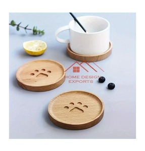 Sous-verre au prix de gros sous-verre en bois pour la maison bureau Table et hôtel décor mignon à la recherche en bois pur dessus de Table décor en bois - Product Image 1