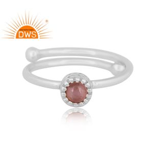 Handmade Design 925 Fine Sterling Silver Natural Chocolate Moonstone Gemstone <b>Adjustable</b> <b>Ring</b> Jewelry Manufacturer - Product Image 2