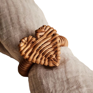 Nouveau design Anneaux de serviette personnalisables et écologiques de style bohème tissé en bambou pour mariage, Noël, maison et hôtel - Product Image 1