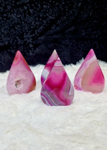 Agate rose à bandes, cristal de flamme poli, décoration d'intérieur, pierre pour la guérison des chakras, énergie spirituelle, Reiki, Feng Shui - Product Image 3